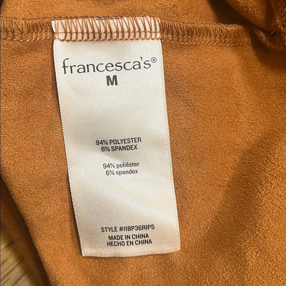 NWT Blue Rain x Francesca's Fringe Tank Top Western Boho Rust Caramel Medium New - Picture 9 of 12